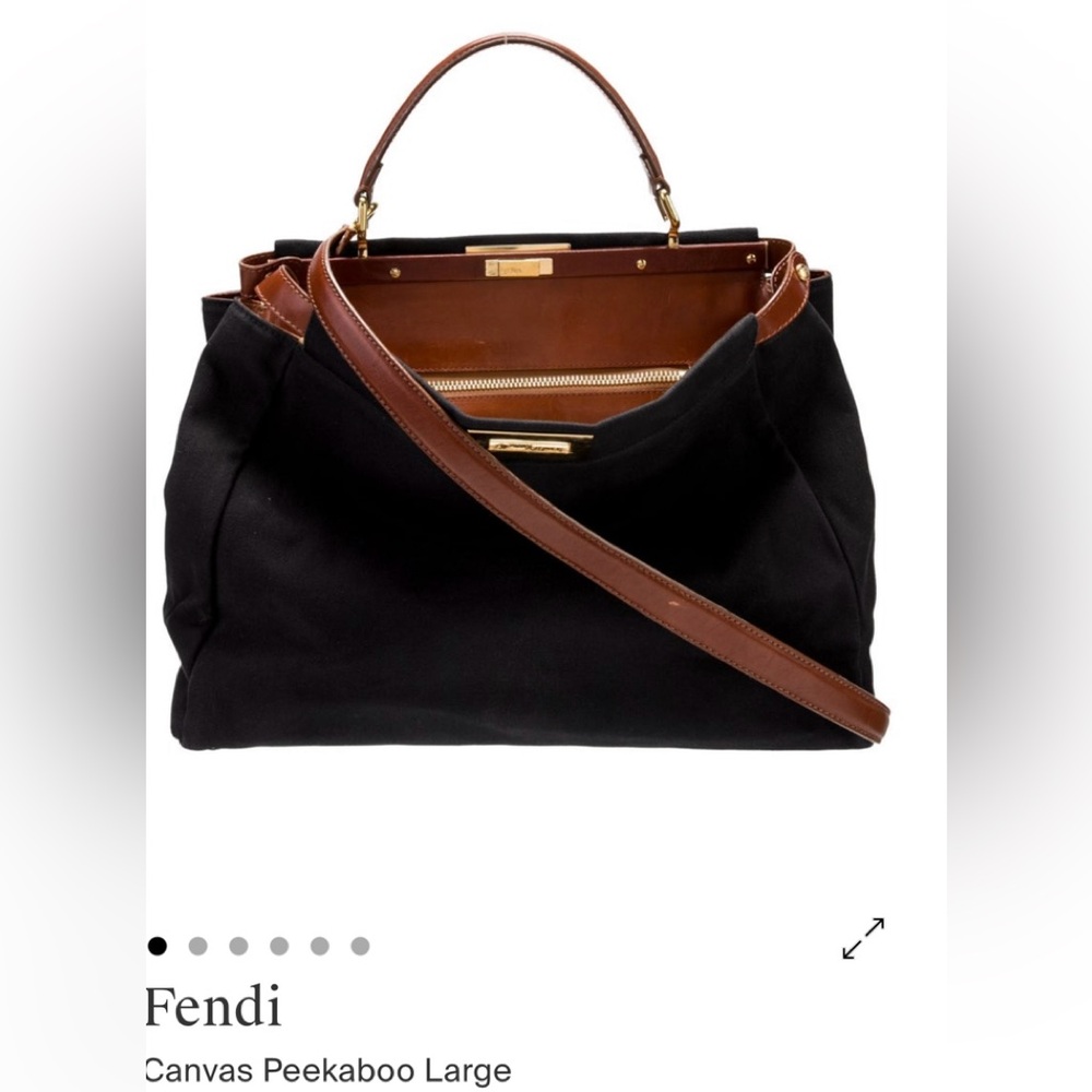 FENDI Black Canvas Peekaboo- Large